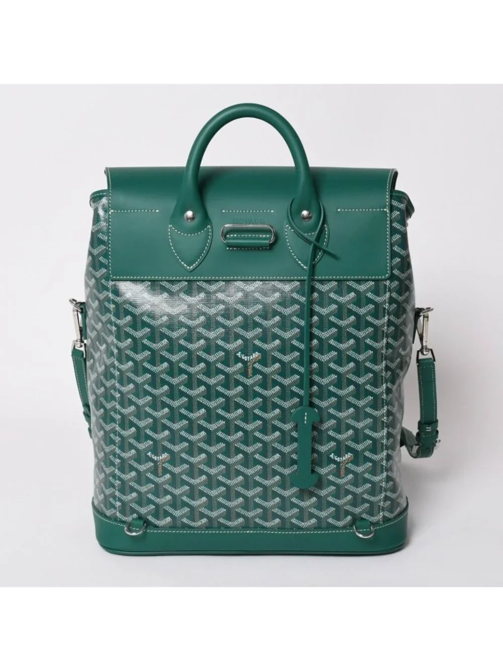 Goyard Alpine MM Backpack Canvas Green Silver